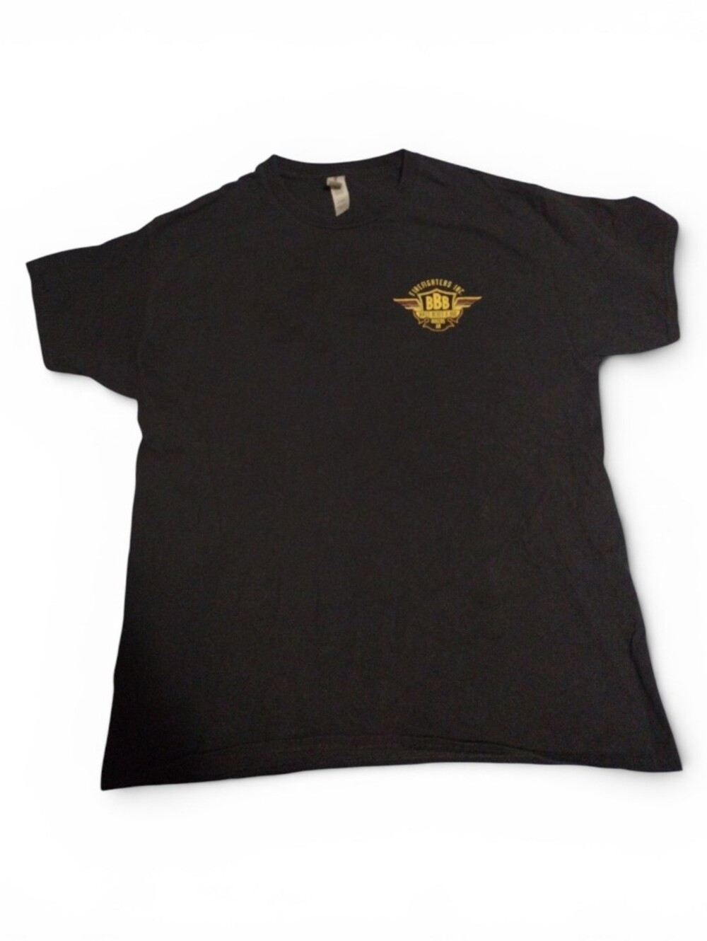 Guildian Black Graphic Pocket-Style Tee with Gold Logo